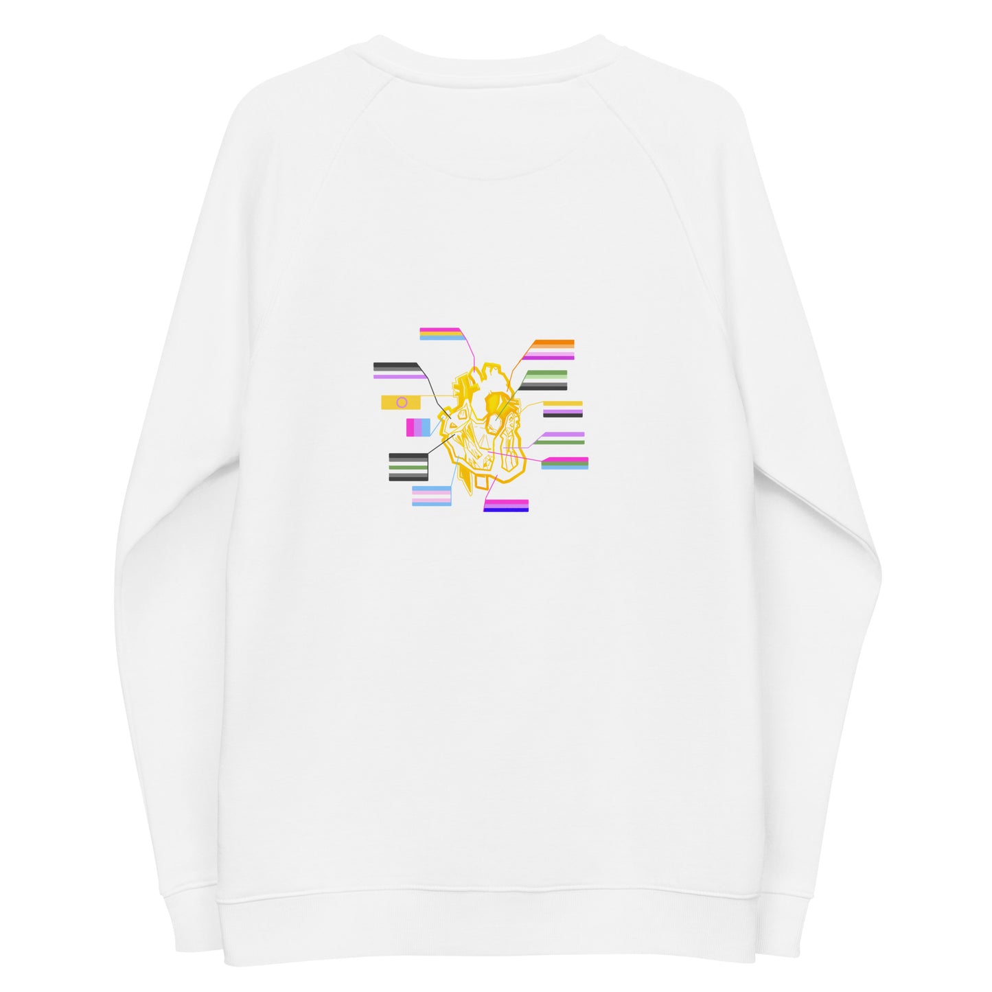 Pride Heart Androgyne Unisex Organic Raglan Sweatshirt