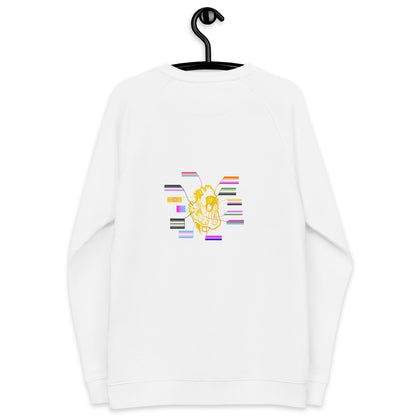 Pride Heart Androgyne Unisex Organic Raglan Sweatshirt