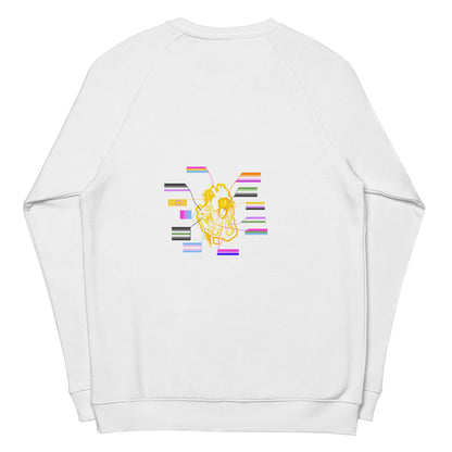 Pride Heart Asexual Unisex Organic Raglan Sweatshirt