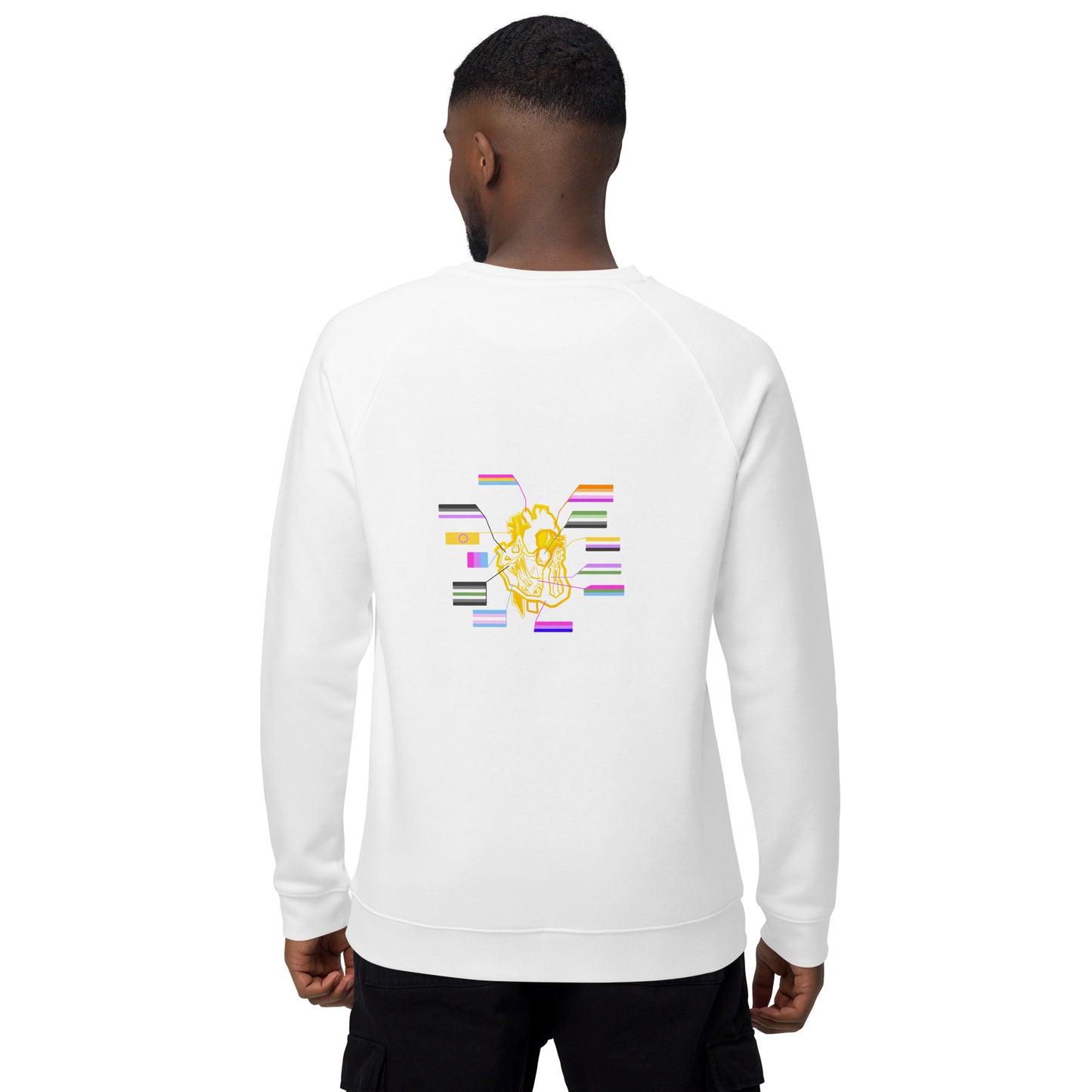 Pride Heart Transgender Unisex Organic Raglan Sweatshirt