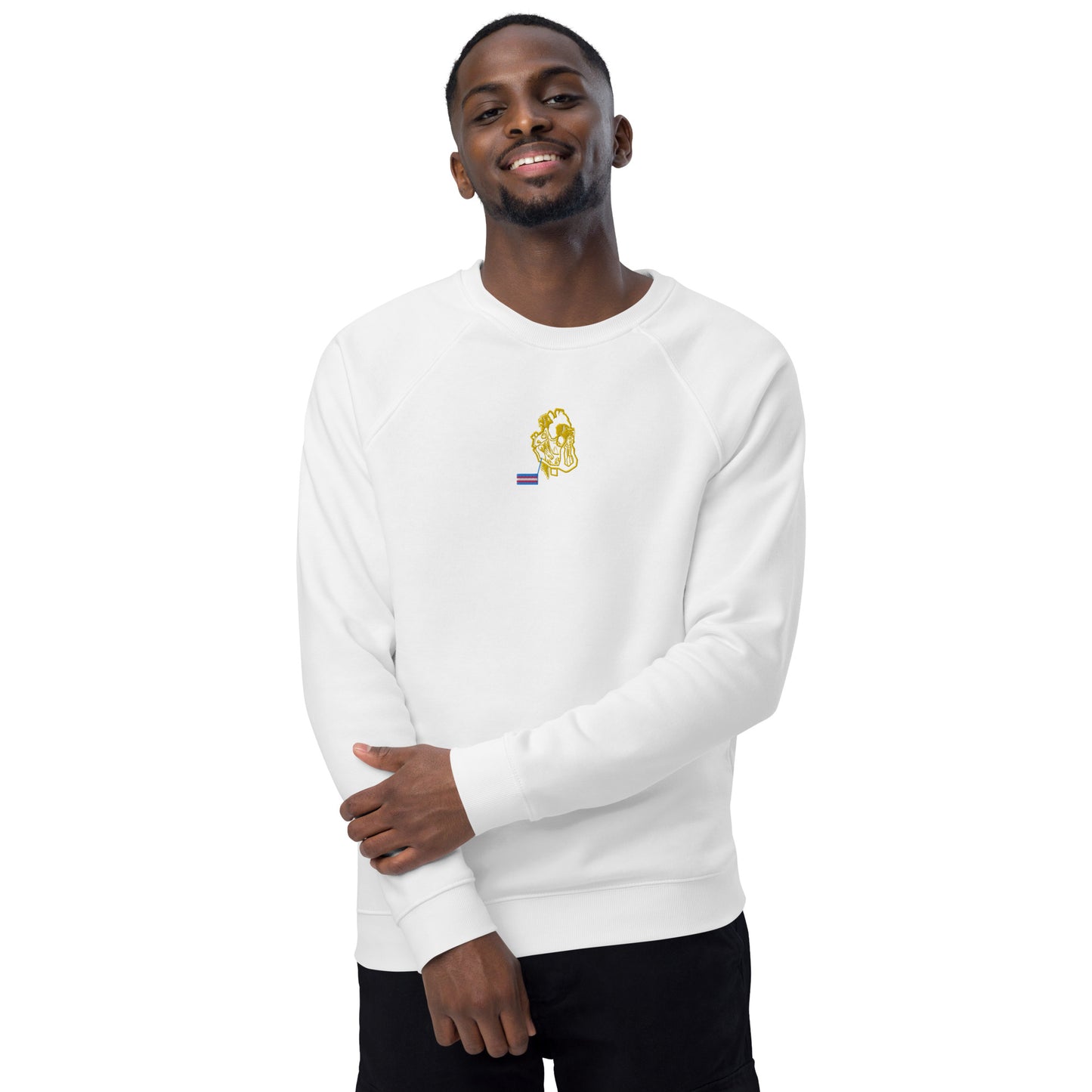 Pride Heart Transgender Unisex Organic Raglan Sweatshirt