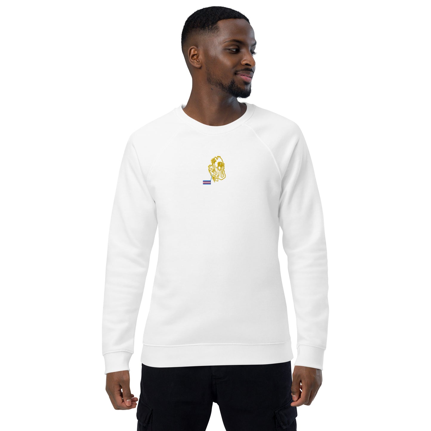 Pride Heart Transgender Unisex Organic Raglan Sweatshirt