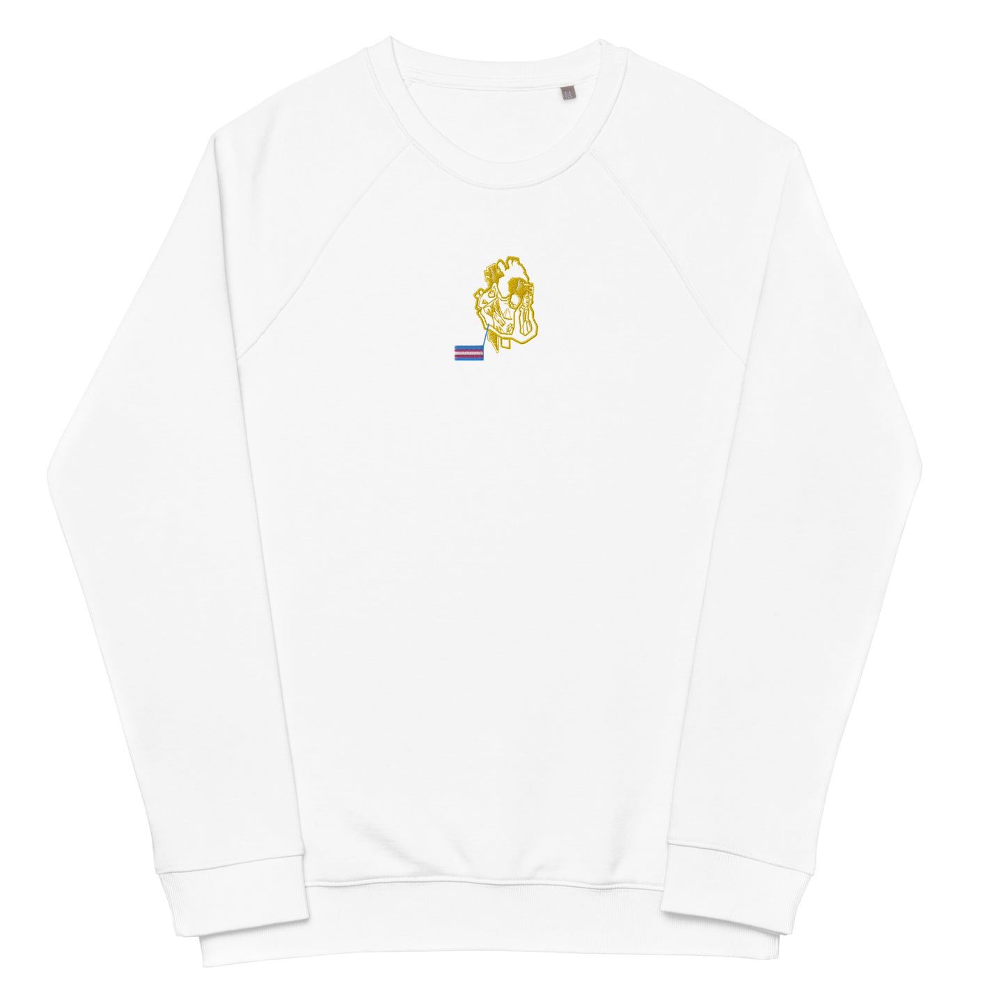 Pride Heart Transgender Unisex Organic Raglan Sweatshirt