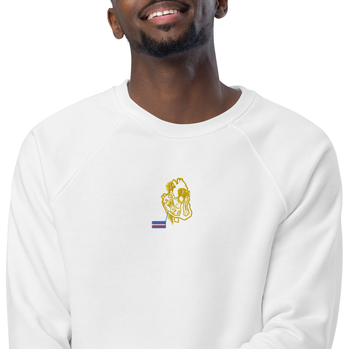 Pride Heart Transgender Unisex Organic Raglan Sweatshirt