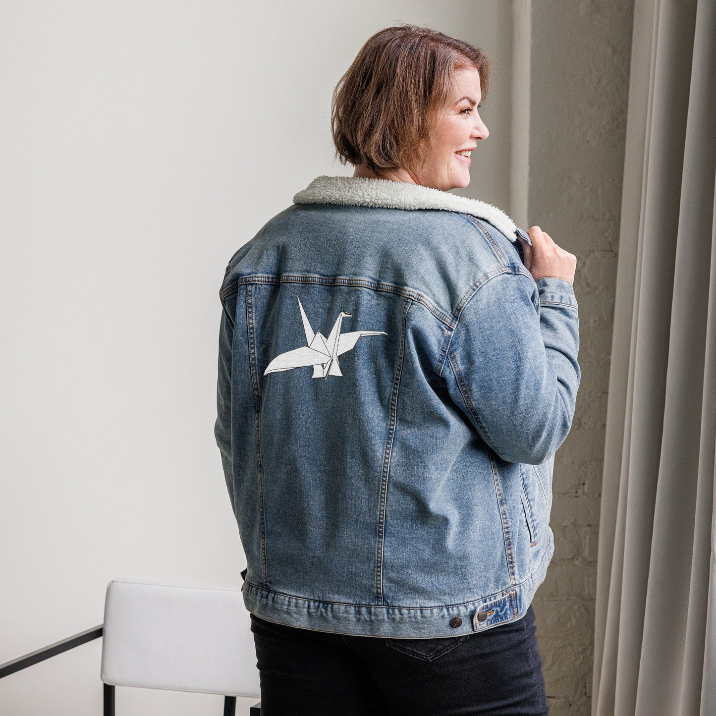 Origami Denim Sherpa Jacket