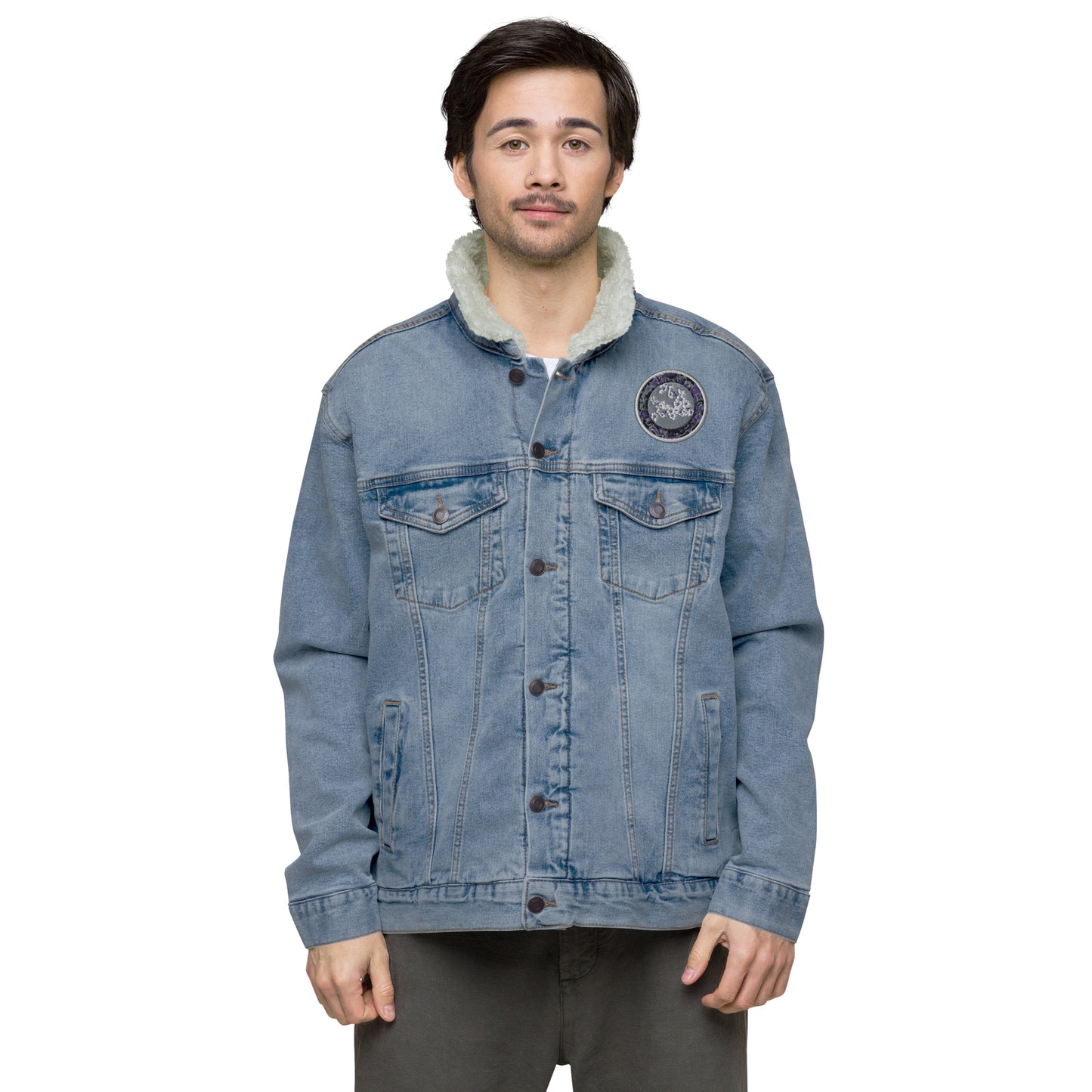 Codawinx Blossom Logo Embroidered Denim Sherpa Jacket