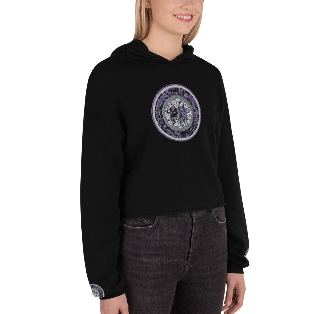 Codawinx Blossom Logo Embroidered Crop Hoodie