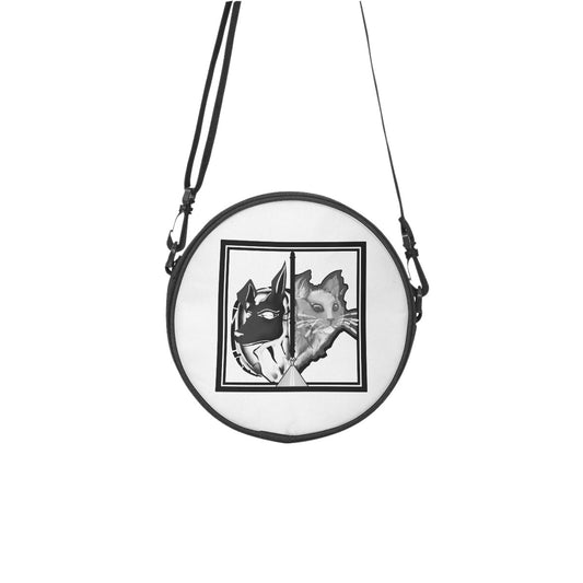 Codawinx Black and White Round Satchel Bags