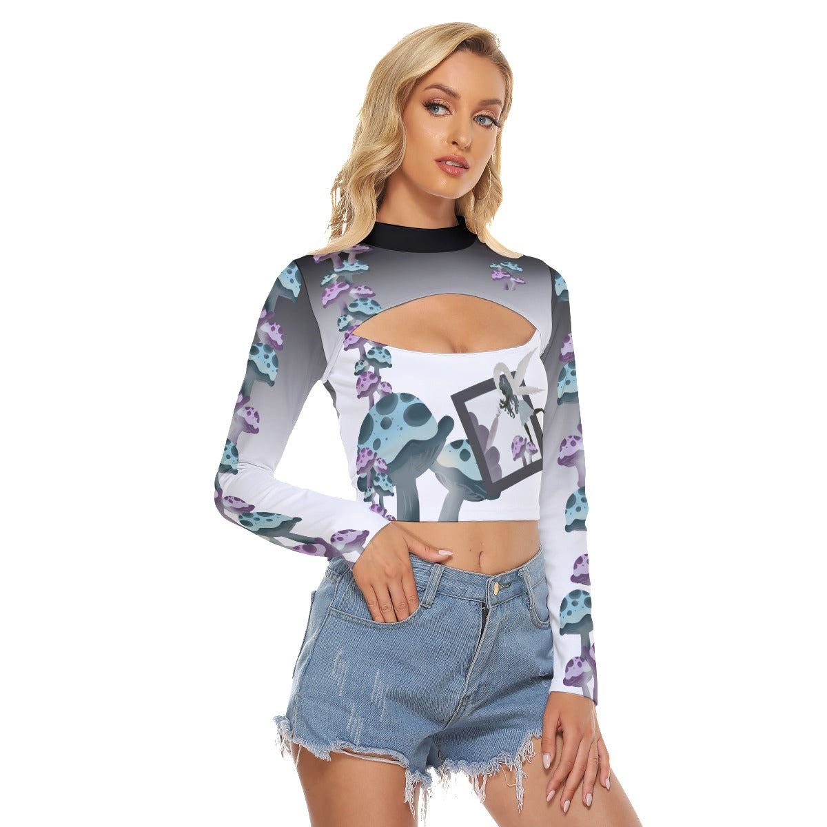 Tinkerbudde Hollow Chest Keyhole Tight Crop Top