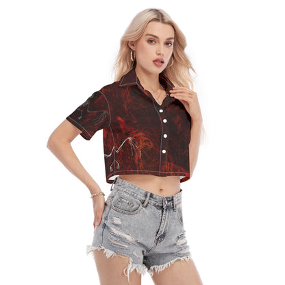 RED V4MP Cropped Shirt