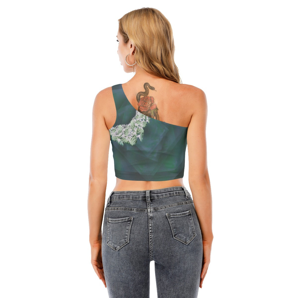 AntiRose Corona Women's One-Shoulder Cropped Top