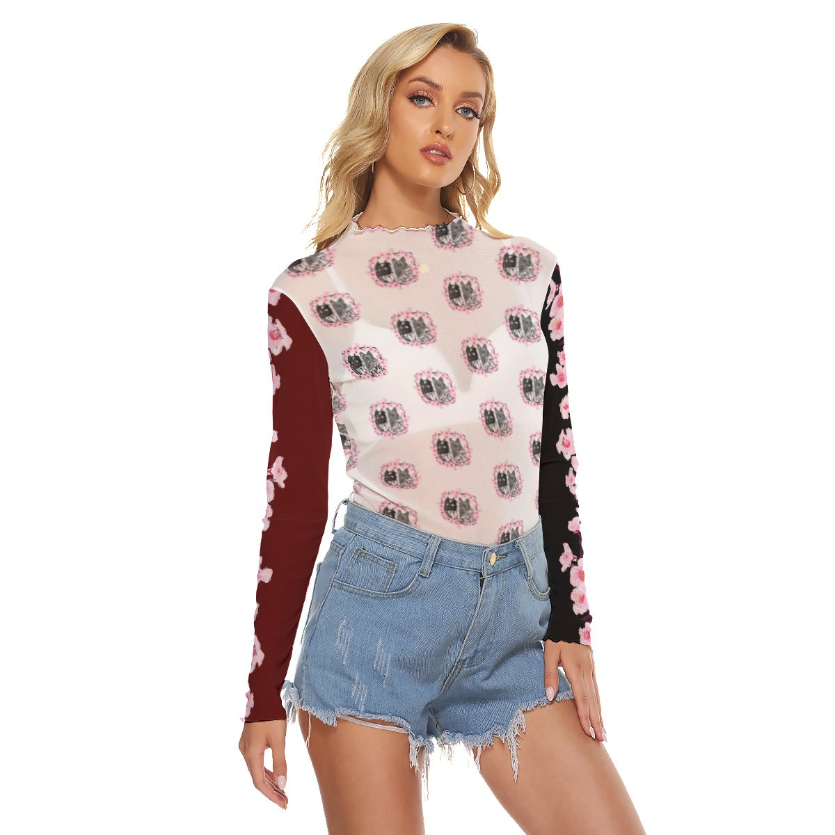 Codawinx Cherry Blossom Women's Mesh T-shirt