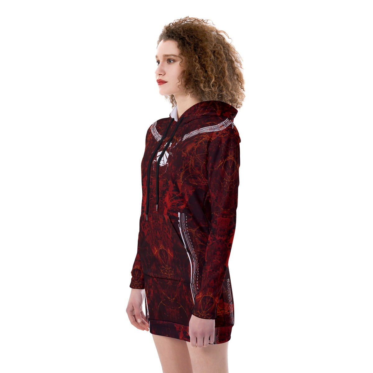 SCARAB RED DRESSS Heavy Fleece Long Hoodie