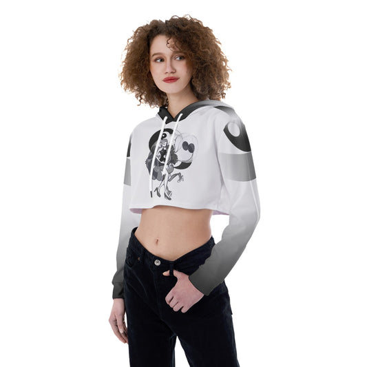 Yin Yang Girls Crop Top Hoodie