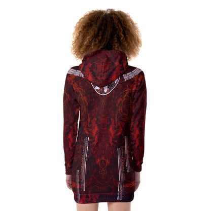 SCARAB RED DRESSS Heavy Fleece Long Hoodie