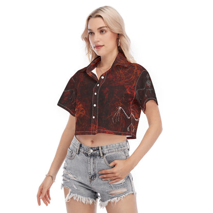 RED V4MP Cropped Shirt