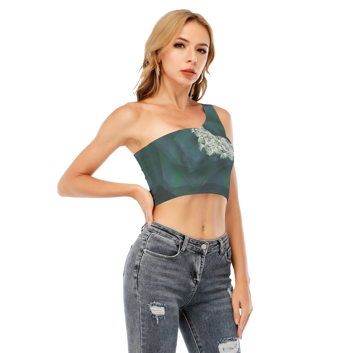 AntiRose Corona Women's One-Shoulder Cropped Top