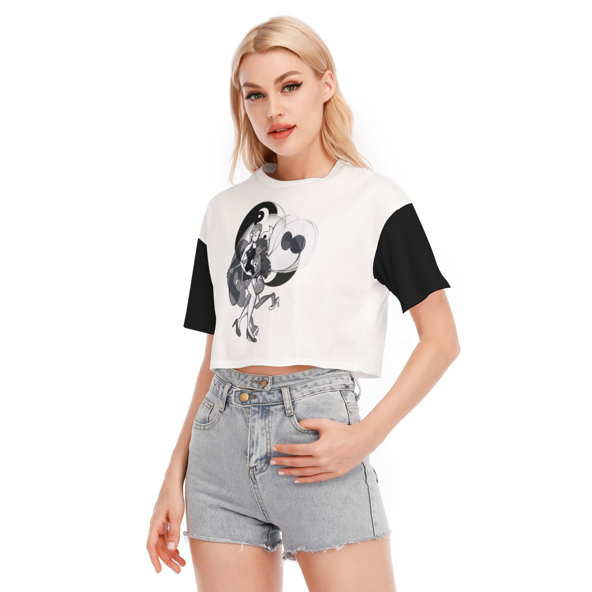 Yin Yang Girls Cropped T-shirt | 190GSM Cotton