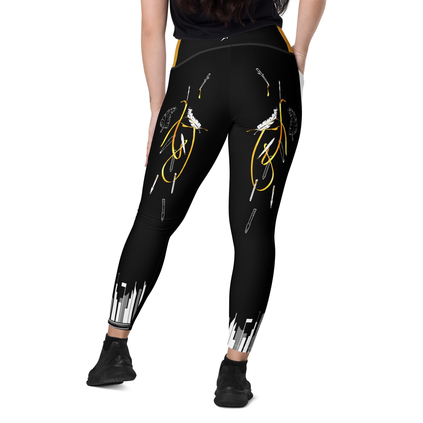 Answer My Quilly Crossover Leggings with Pockets