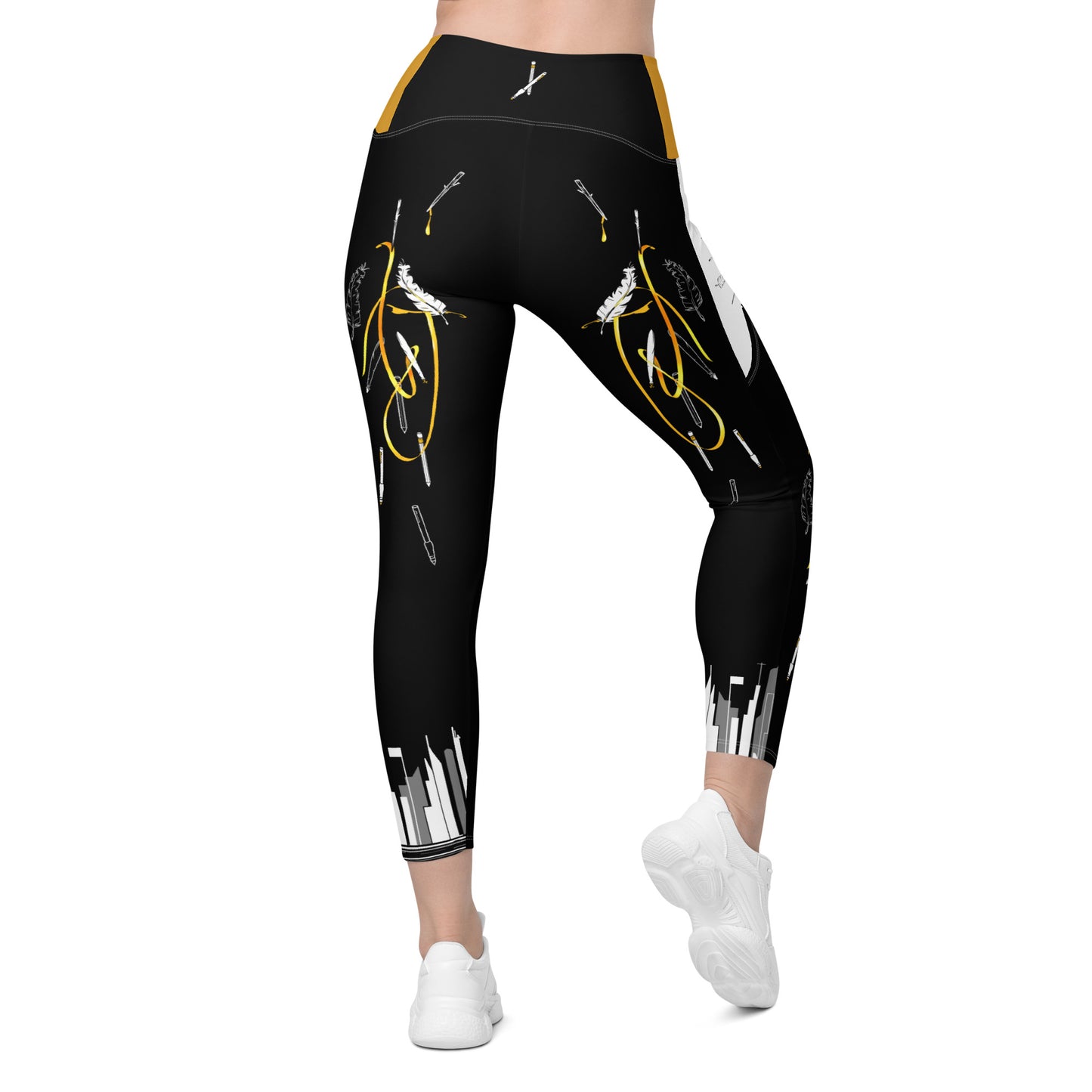 Answer My Quilly Crossover Leggings with Pockets