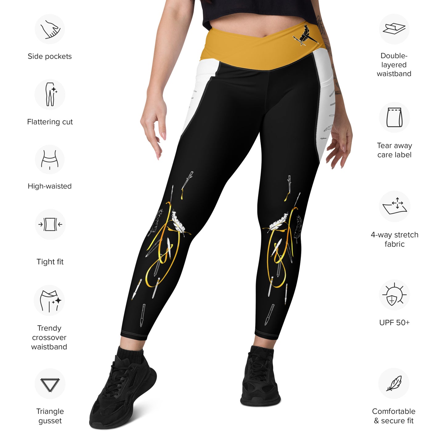 Answer My Quilly Crossover Leggings with Pockets