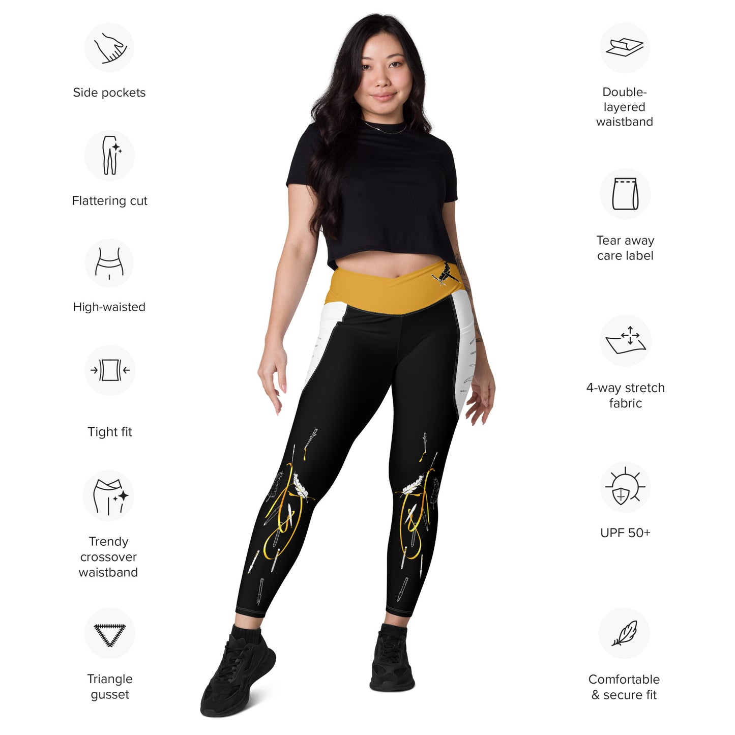 Answer My Quilly Crossover Leggings with Pockets