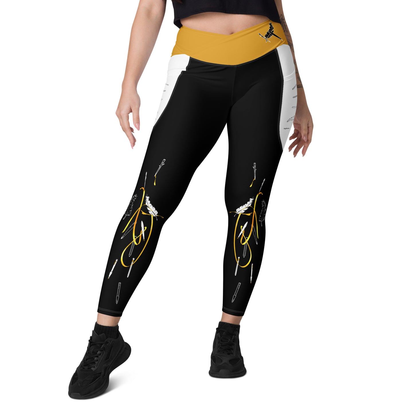 Answer My Quilly Crossover Leggings with Pockets