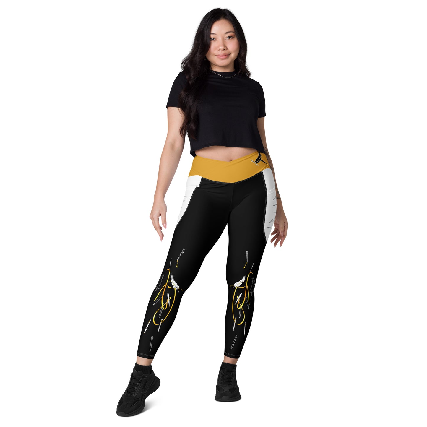 Answer My Quilly Crossover Leggings with Pockets