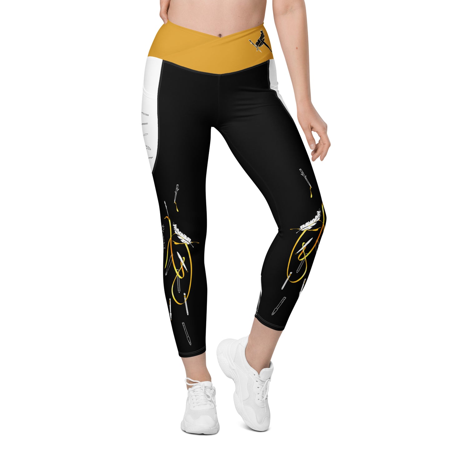 Answer My Quilly Crossover Leggings with Pockets