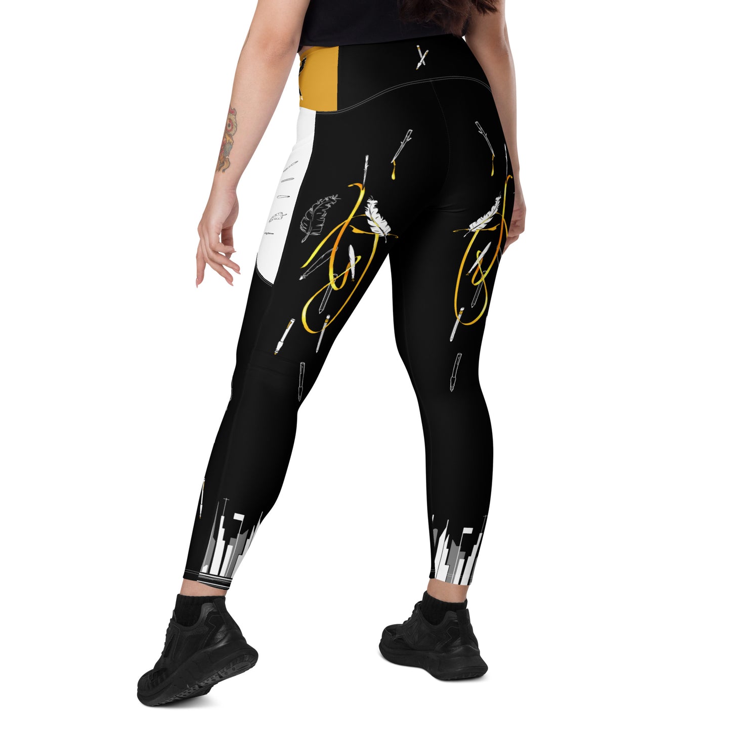 Answer My Quilly Crossover Leggings with Pockets