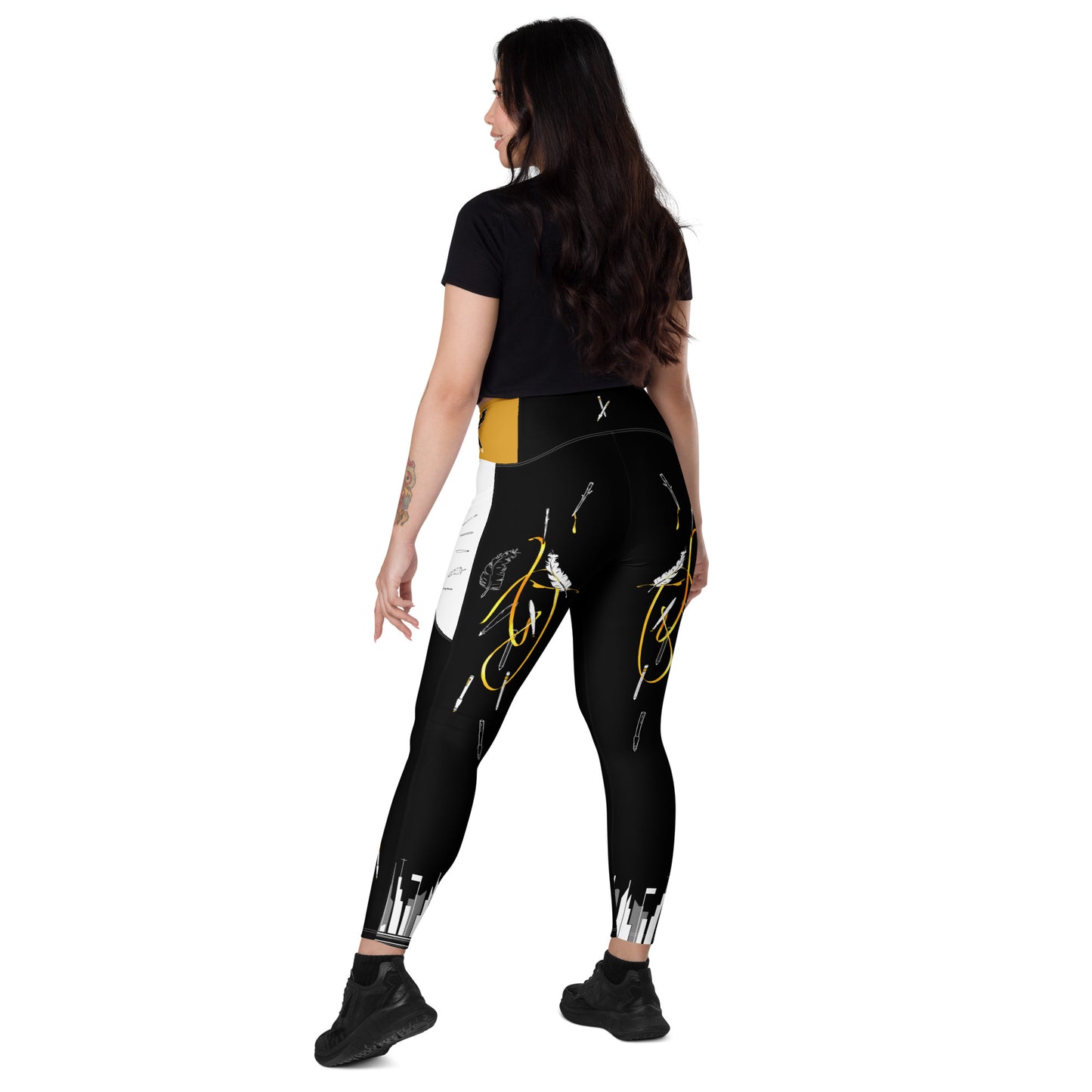 Answer My Quilly Crossover Leggings with Pockets