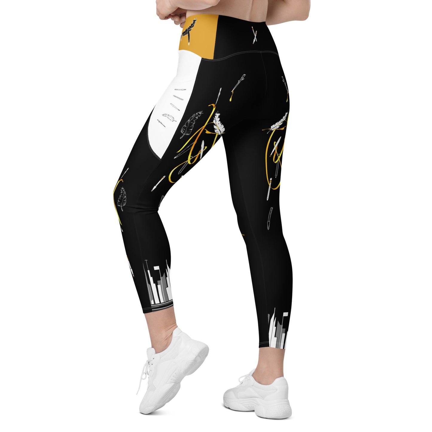 Answer My Quilly Crossover Leggings with Pockets