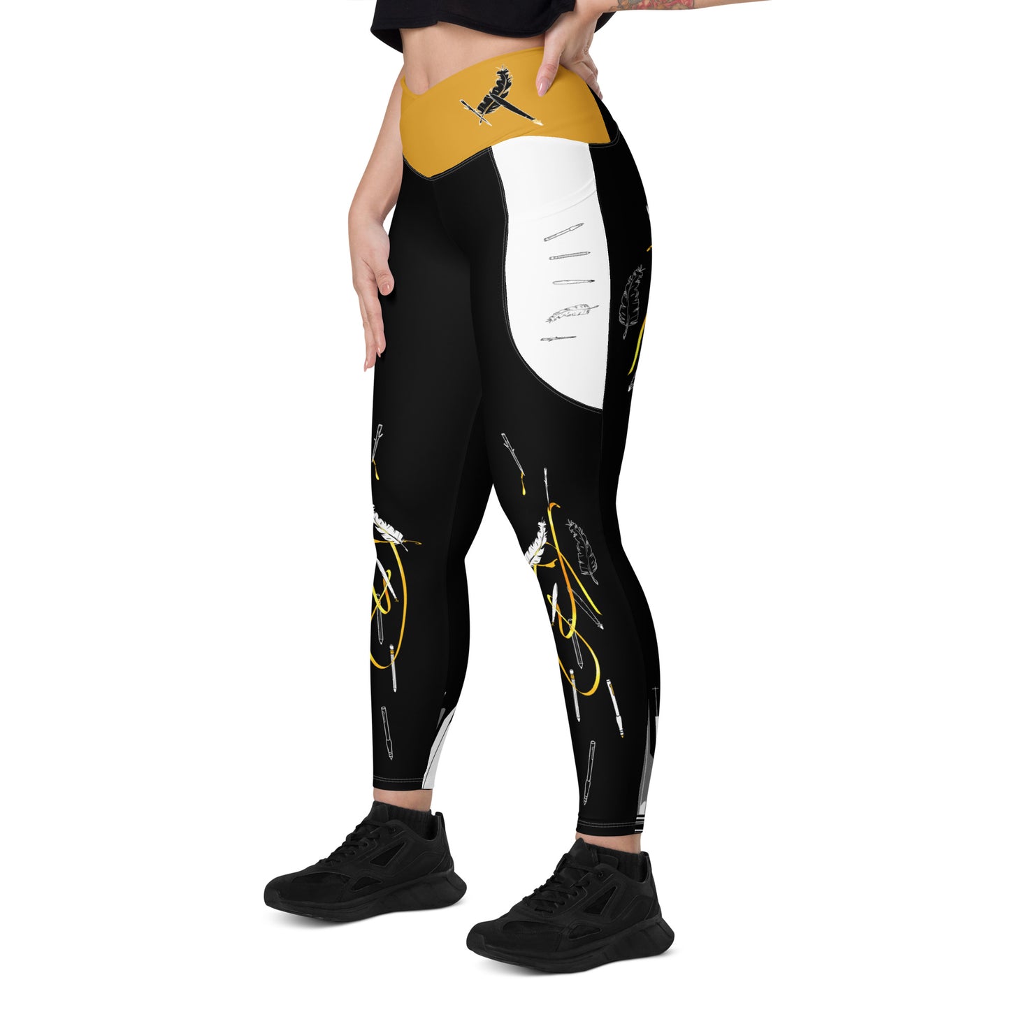 Answer My Quilly Crossover Leggings with Pockets