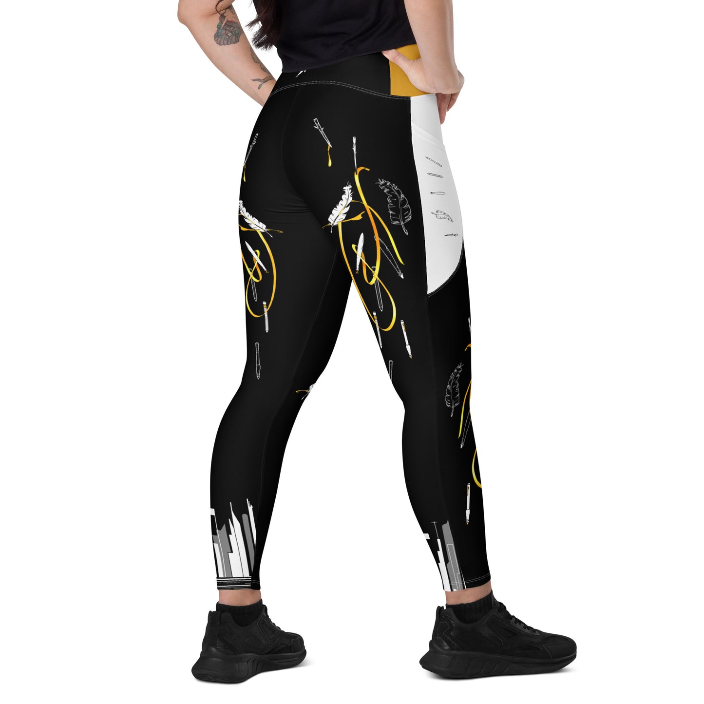 Answer My Quilly Crossover Leggings with Pockets