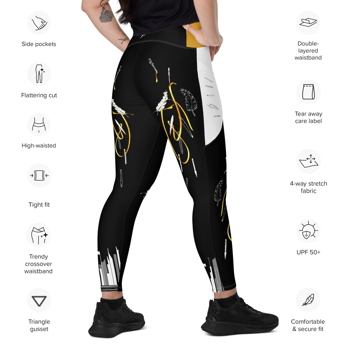 Answer My Quilly Crossover Leggings with Pockets