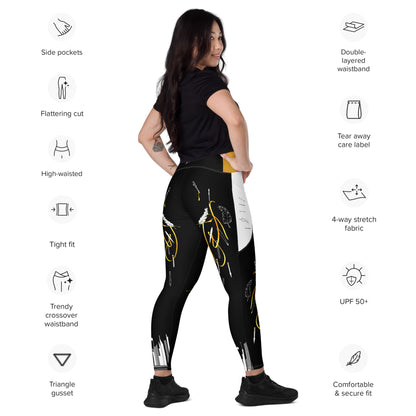 Answer My Quilly Crossover Leggings with Pockets