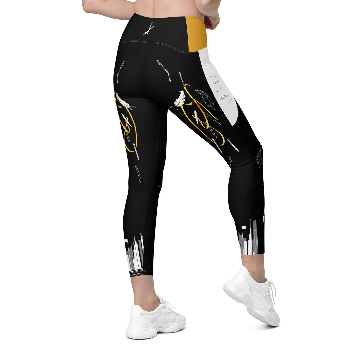 Answer My Quilly Crossover Leggings with Pockets