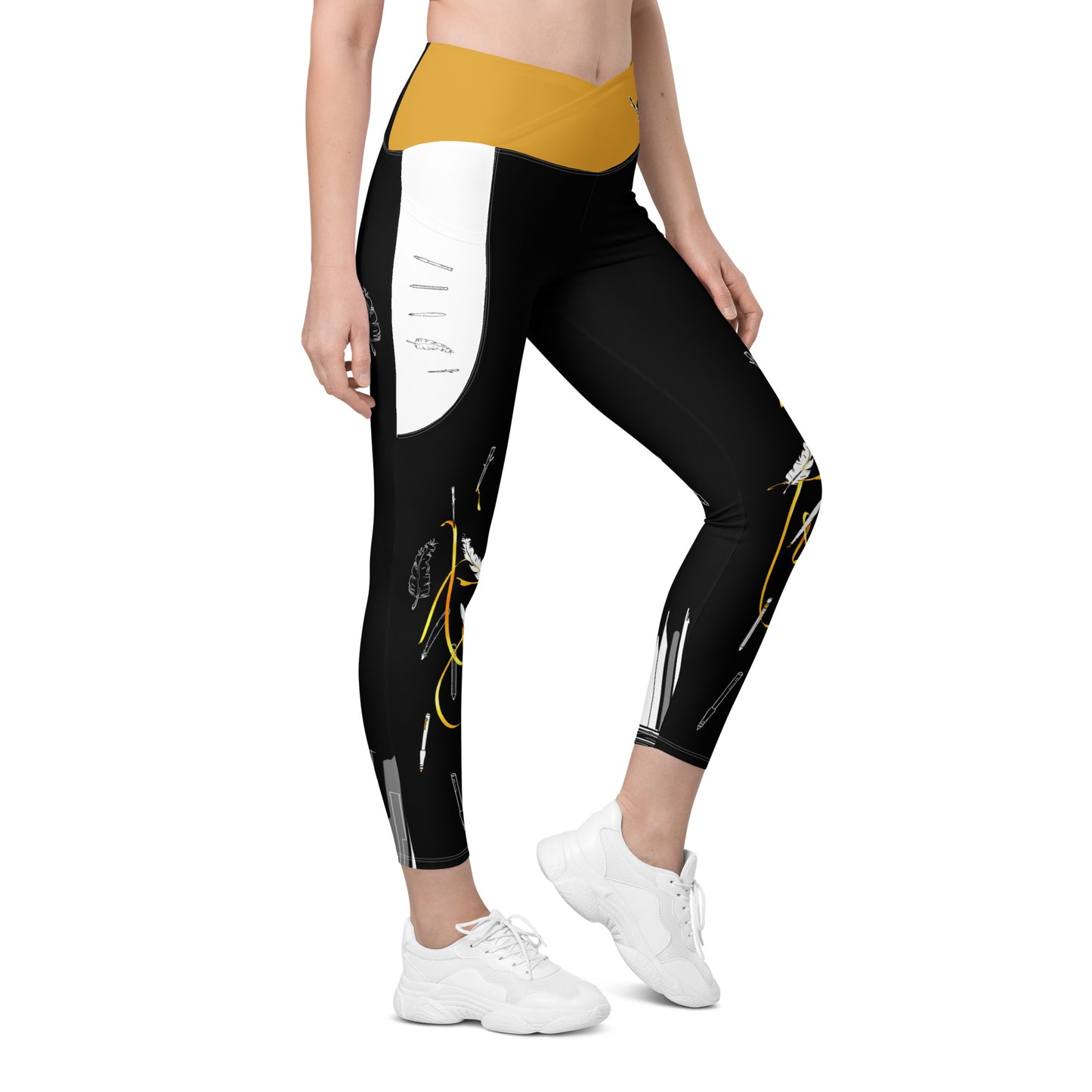 Answer My Quilly Crossover Leggings with Pockets