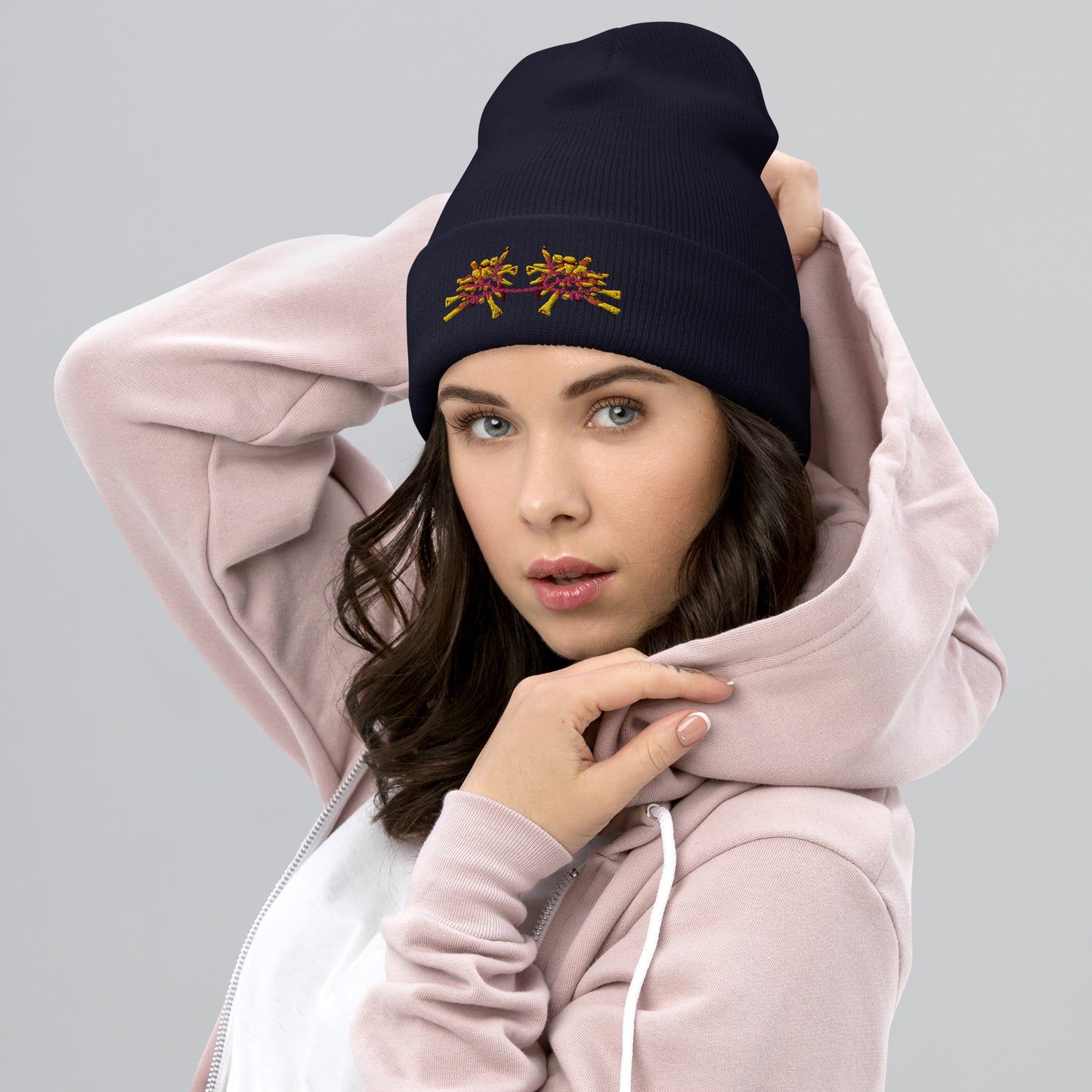 Trumphette Embroidered Cuffed Beanie Hat