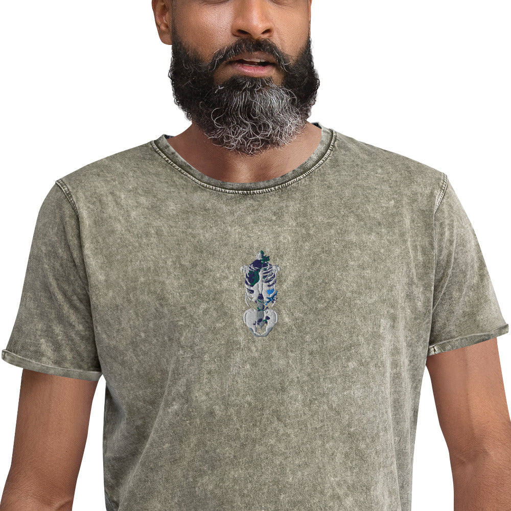 Anxiety Bloom Embroidered Denim T-Shirt