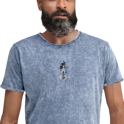 Anxiety Bloom Embroidered Denim T-Shirt