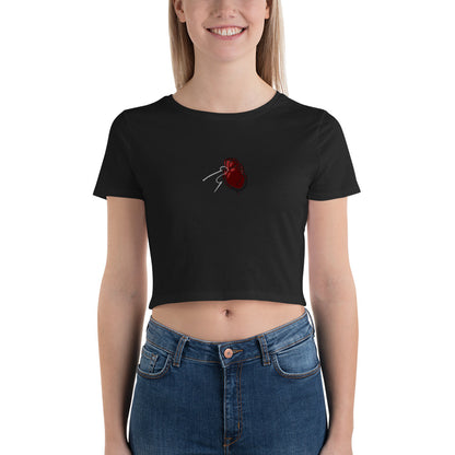 Heart Patch Embroidered Crop Tee